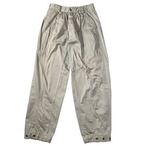 Marithe Francois Girbaud Cargo Pants 30 Khaki Vintage 80s Tapered Snap Ankle